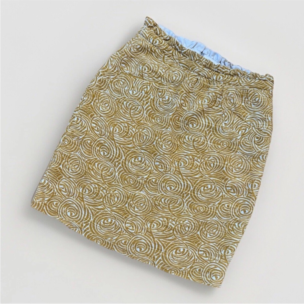 Anthropologie Elevenses Yellow Painted Morning Pencil Skirt